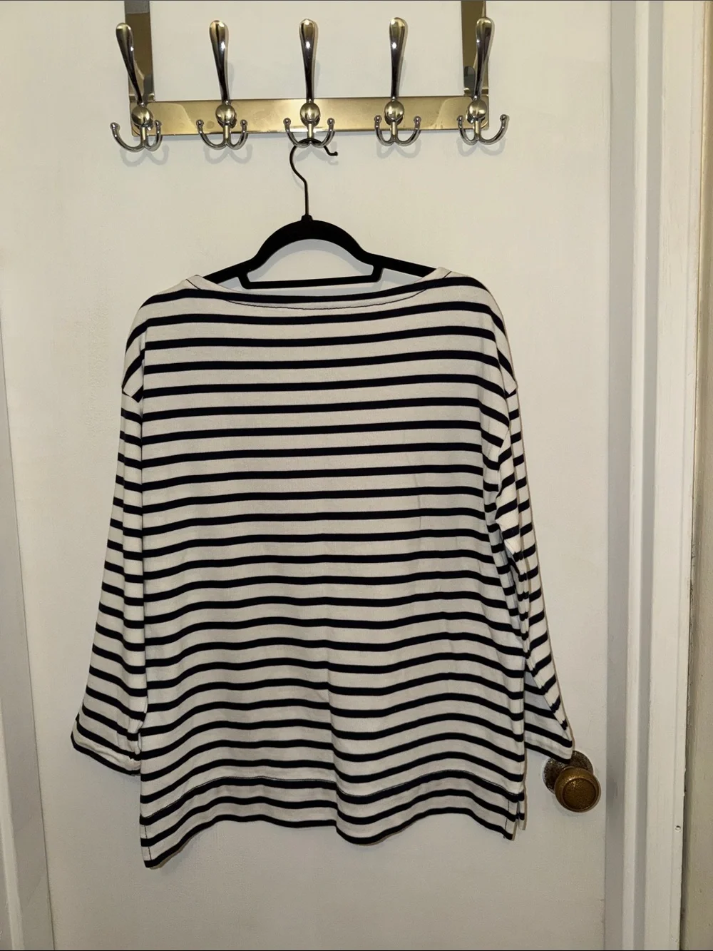 kate spade White & Navy Striped 'Beware of Sharks' Long Sleeve Tee
